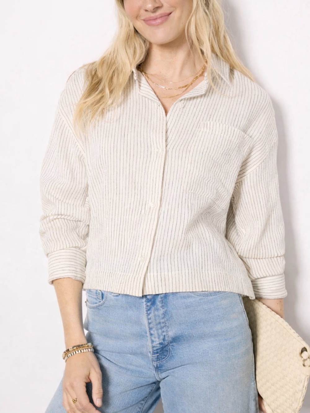 Z Supply Del Mar Striped Cream Shirt